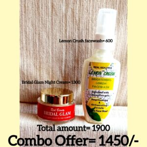 Combo 14 (Bridal Glam Night Cream + Brightening Lemon Face Wash)