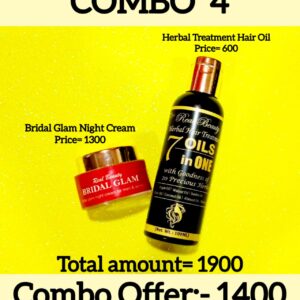 Combo 4 ( Bridal Glam Night Cream/Herbal Treatment Hair oil )