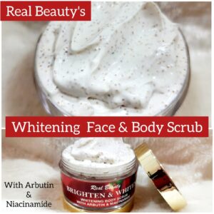 Whiten and Brighten Moisturizing & Whitening Scrub with Arbutin and Niacinamide.