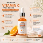 Real Beauty Vitamin C Brightening & Anti-Aging Face Serum | With Hyaluronic Acid - Image 3